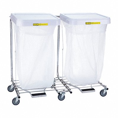 Laundry Hamper Cart 2 Comp Gray 6 cu ft MPN:694/32