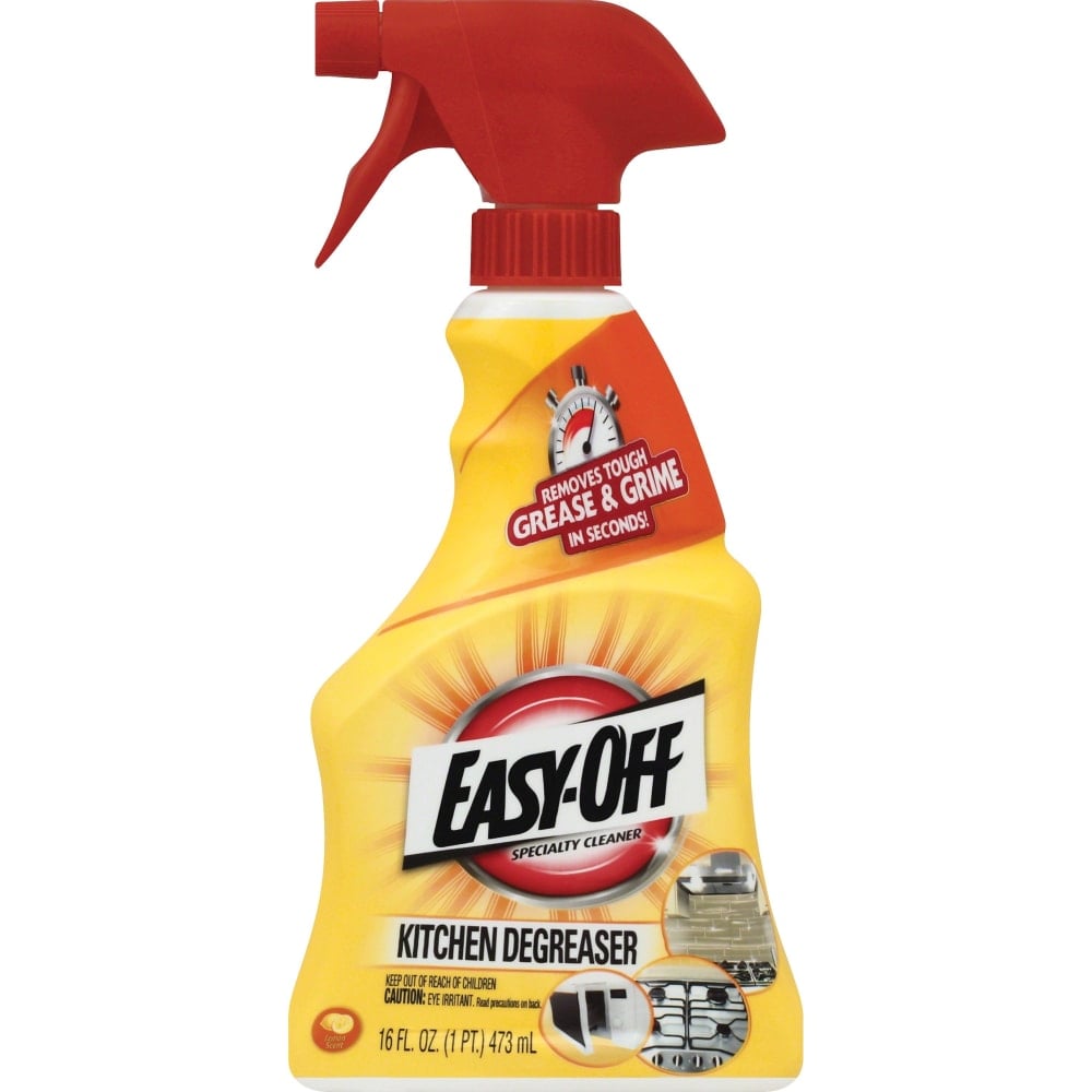 Easy-Off Specialty Kitchen Degreaser - For Multipurpose - 16 fl oz (0.5 quart) - Lemon Scent - 1 Each - Clear (Min Order Qty 9) MPN:97024