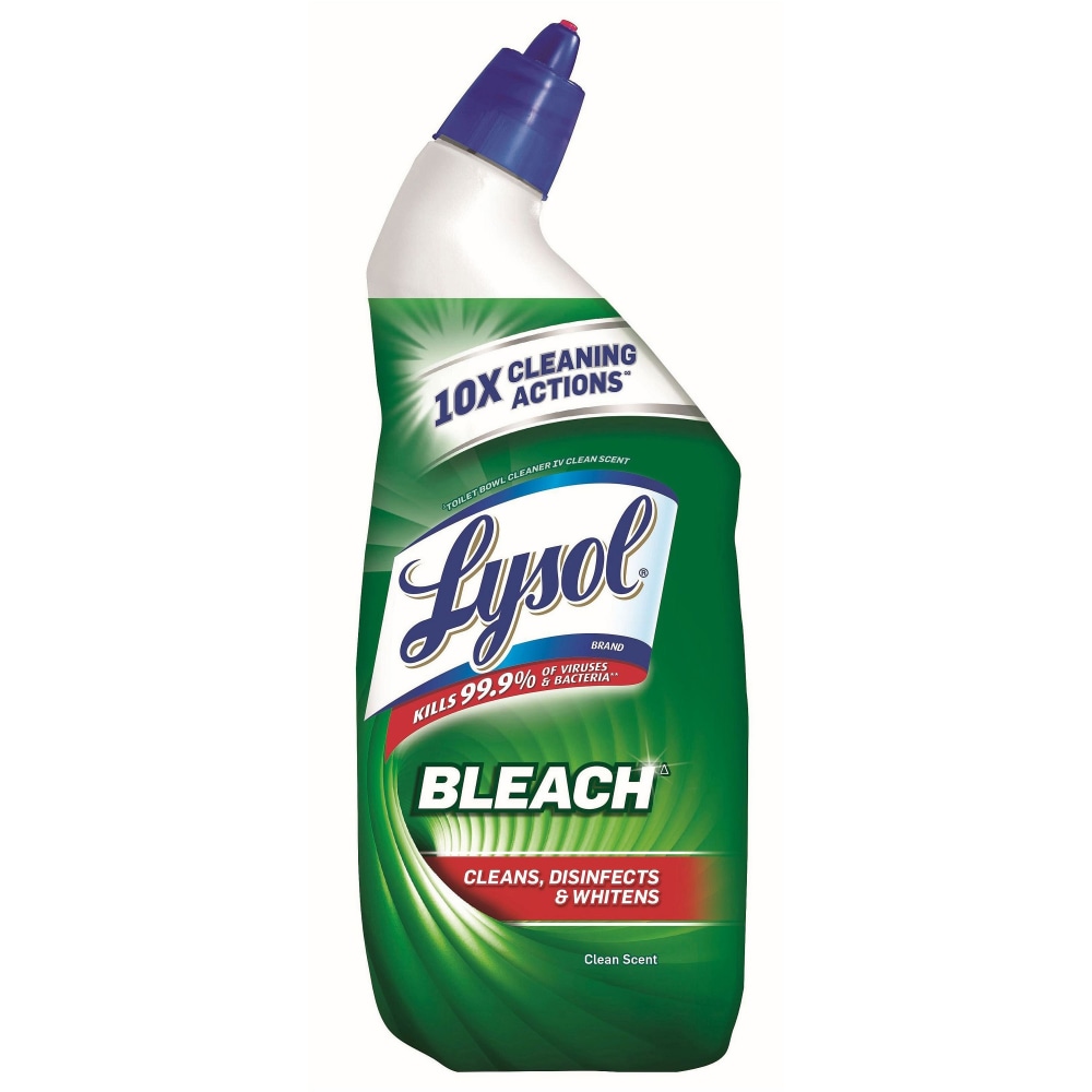 Lysol Bleach Toilet Bowl Cleaner - 24 fl oz (0.8 quart) - 2.0 / Pack - 4 / Carton - Disinfectant, Deodorize - Blue (Min Order Qty 2) MPN:96085CT