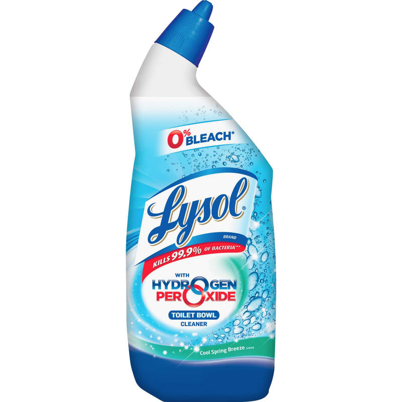 Lysol Hydrogen Peroxide Toilet Cleaner - 24 fl oz (0.8 quart) - Ocean Fresh Scent - 9 / Carton - Residue-free, Bleach-free, Antibacterial - Blue (Min Order Qty 2) MPN:98011CT