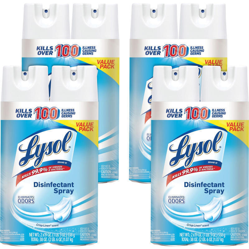 Lysol Disinfectant Spray, 19 Oz, Crisp Linen, Carton Of 8 Bottles MPN:99608CT