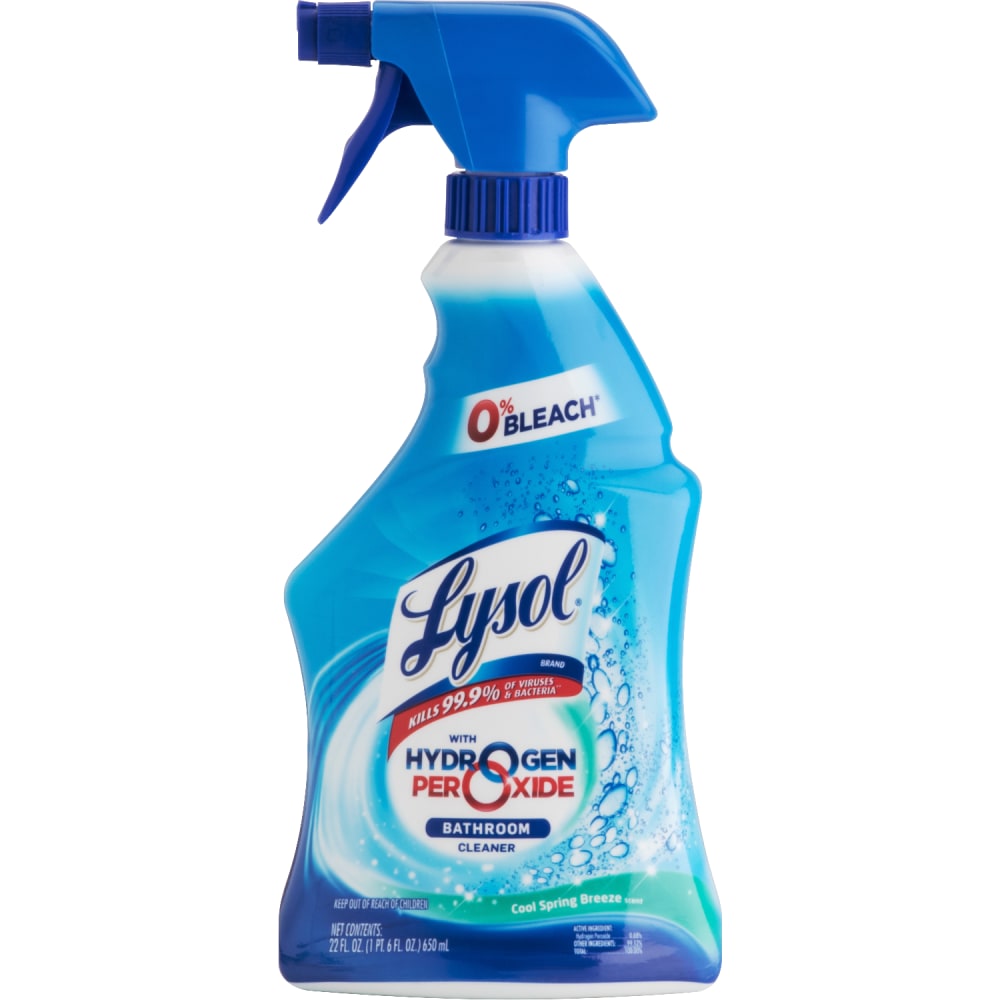 Lysol Power & Free Bathroom Cleaner With Hydrogen Peroxide, Cool Spring Breeze Scent, 22 Oz. (Min Order Qty 3)