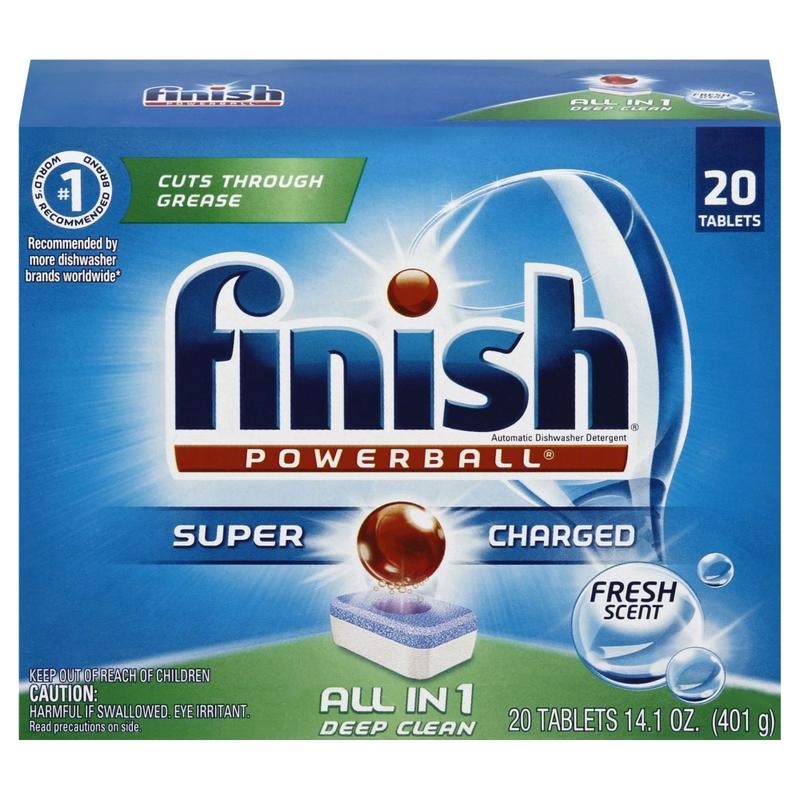 Finish Powerball Dishwasher Detergent Tabs, Fresh Scent, Box Of 20 (Min Order Qty 9) MPN:77050