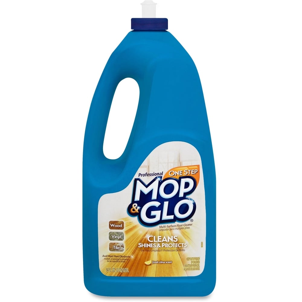 Mop & Glo Multi-Surface Floor Cleaner, Lemon Scent, 64 Oz Bottle, Case Of 6 MPN:74297CT