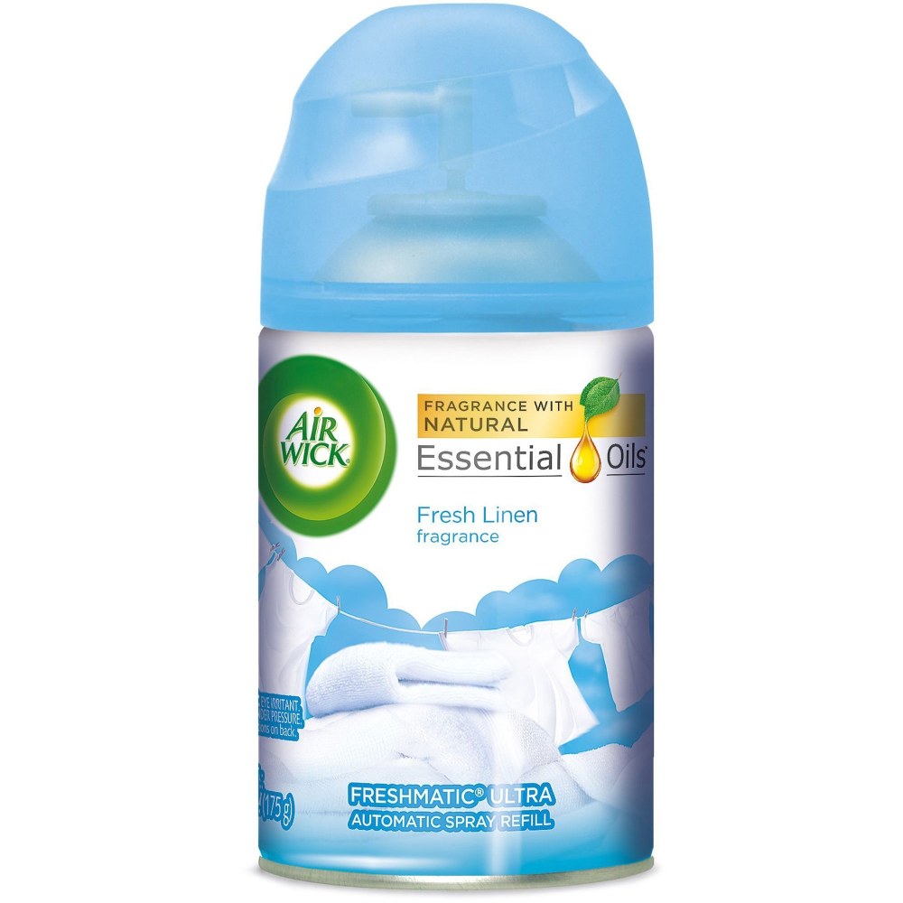 Air Wick Freshmatic Ultra Automatic Spray Refills With Essential Oils, Fresh Linen Scent, 6.17 Oz, Carton Of 6 (Min Order Qty 2) MPN:82314CT