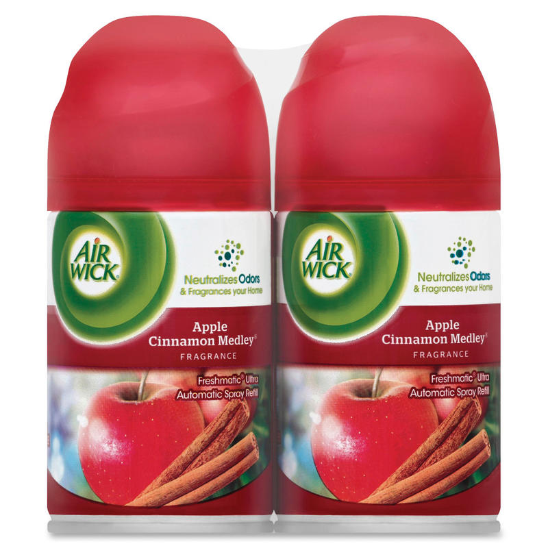 Air Wick Freshmatic Ultra Refill, 6.17 Oz, Apple Cinnamon Medley Scent, Pack Of 2 (Min Order Qty 4) MPN:82680