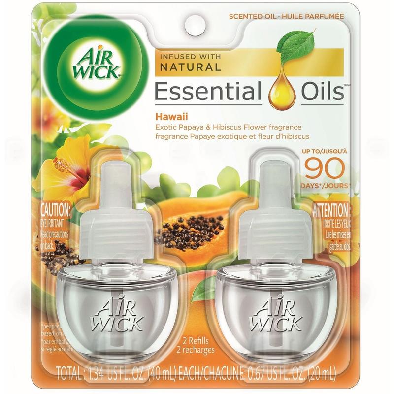 Air Wick Papaya Scented Oil - Oil - 0.7 fl oz (0 quart) - Hawaii Exotic Papaya, Hibiscus Flower - 60 Day - 2 / Pack (Min Order Qty 6) MPN:85175