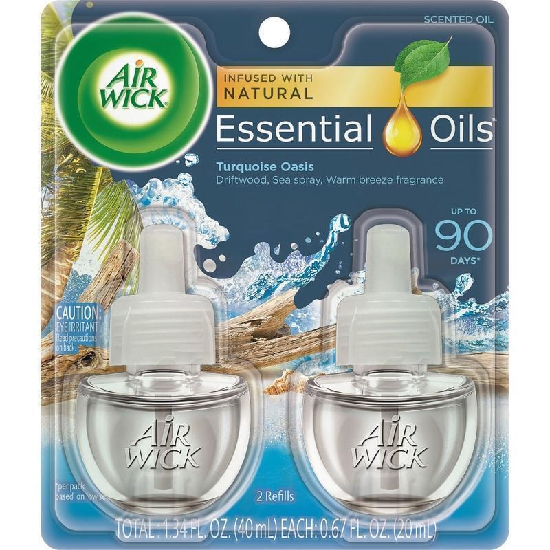 Air Wick Life Scents Scented Oil Warmer Refill, 0.67 Oz, Turquoise Oasis, Pack Of 2 (Min Order Qty 6) MPN:91109