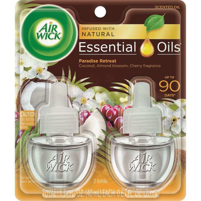 Air Wick Life Scents Scented Oil Warmer Refill, 0.67 Oz, Paradise Retreat, Pack Of 2 (Min Order Qty 7) MPN:91110
