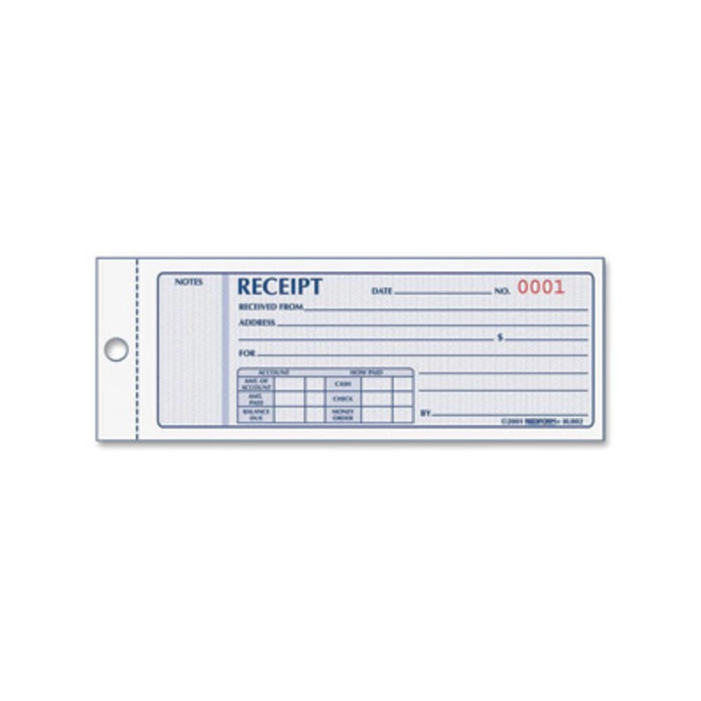 Rediform Monthly Carbonless Receipt Manifold Book - 150 Sheet(s) - 3 PartCarbonless Copy - 7in x 2 3/4in Sheet Size - Assorted Sheet(s) - Blue Print Color - 1 Each (Min Order Qty 7) MPN:8L802