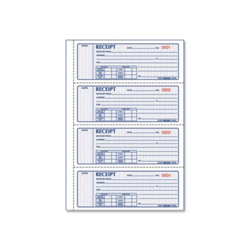 Rediform Receipt Money Collection Forms - 200 Sheet(s) - Book Bound - 2 PartCarbonless Copy - 7in x 2 3/4in Sheet Size - Assorted Sheet(s) - 1 Each (Min Order Qty 3) MPN:8L806