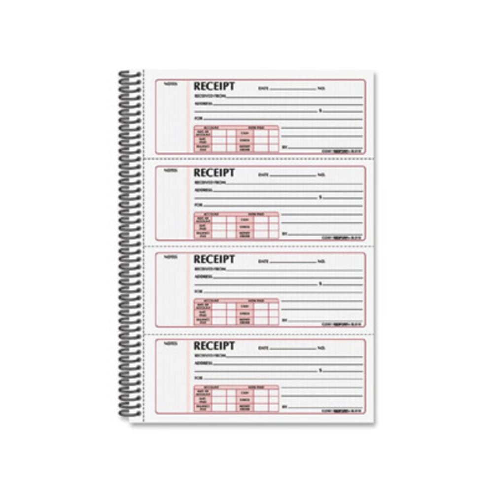 Rediform Money Receipt Book - 300 Sheet(s) - Wire Bound - 2 Part - Carbonless Copy - 7 5/8in x 11in Sheet Size - White Sheet(s) - Red Print Color - Blue Cover - 1 Each (Min Order Qty 2) MPN:8L810