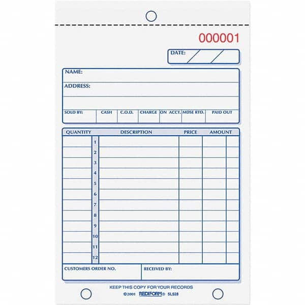 Business Notebook: 50 Sheets, One Form on Page Ruled MPN:RED5L528