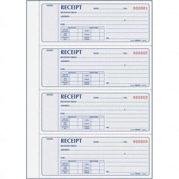 Business Notebook: 400 Sheets, Four Forms Down Page Ruled MPN:RED8L816