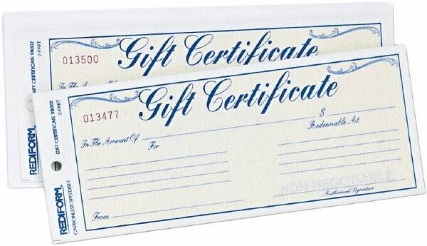 Gift Certificate: 25 Sheets MPN:RED98002