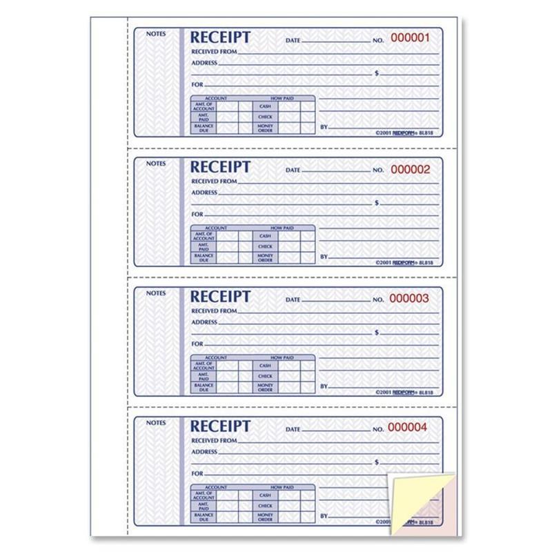 Rediform Hardbound Money Receipt Book, 3-Part, Carbonless, 2-3/4in x 7in, Book Of 200 Sheets (Min Order Qty 2) MPN:8L818