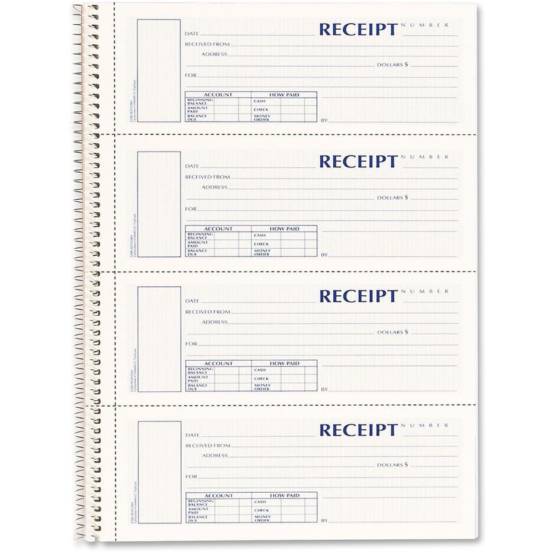 Rediform Wirebound Money Receipt Book, 3-Part, Carbonless, 2 3/4in x 7in, Set Of 120 (Min Order Qty 5) MPN:S16444WCL