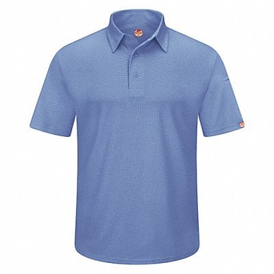 Short Sleeve Polo 4XL Med Blue Button MPN:SK90MB SS 4XL