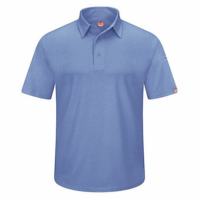 Short Sleeve Polo 5XL Med Blue Button MPN:SK90MB SS 5XL