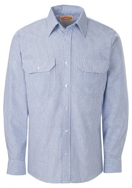 Work Shirt: General Purpose, Large, Cotton, Blue & White, 2 Pockets MPN:SL50WB RG L