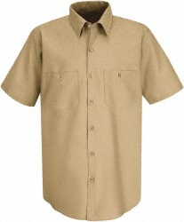 Work Shirt: General Purpose, Small, Cotton, Khaki, 2 Pockets MPN:SP24KK SS S