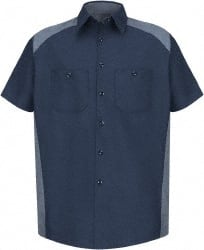 Work Shirt: General Purpose, 4X-Large, Cotton, Navy Blue, 2 Pockets MPN:SP28NP SS 4XL