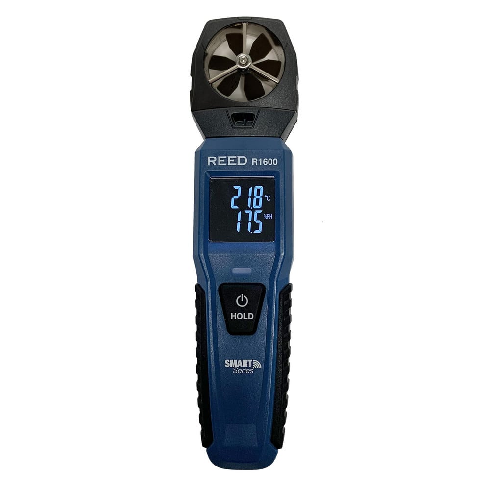 Airflow Meters & Thermo-Anemometers, Meter Type: Thermo-Anemometer, Maximum Air Velocity ft/min (Feet): 4921 fpm, Measures: Airflow, Temperature, Humidity MPN:R1600