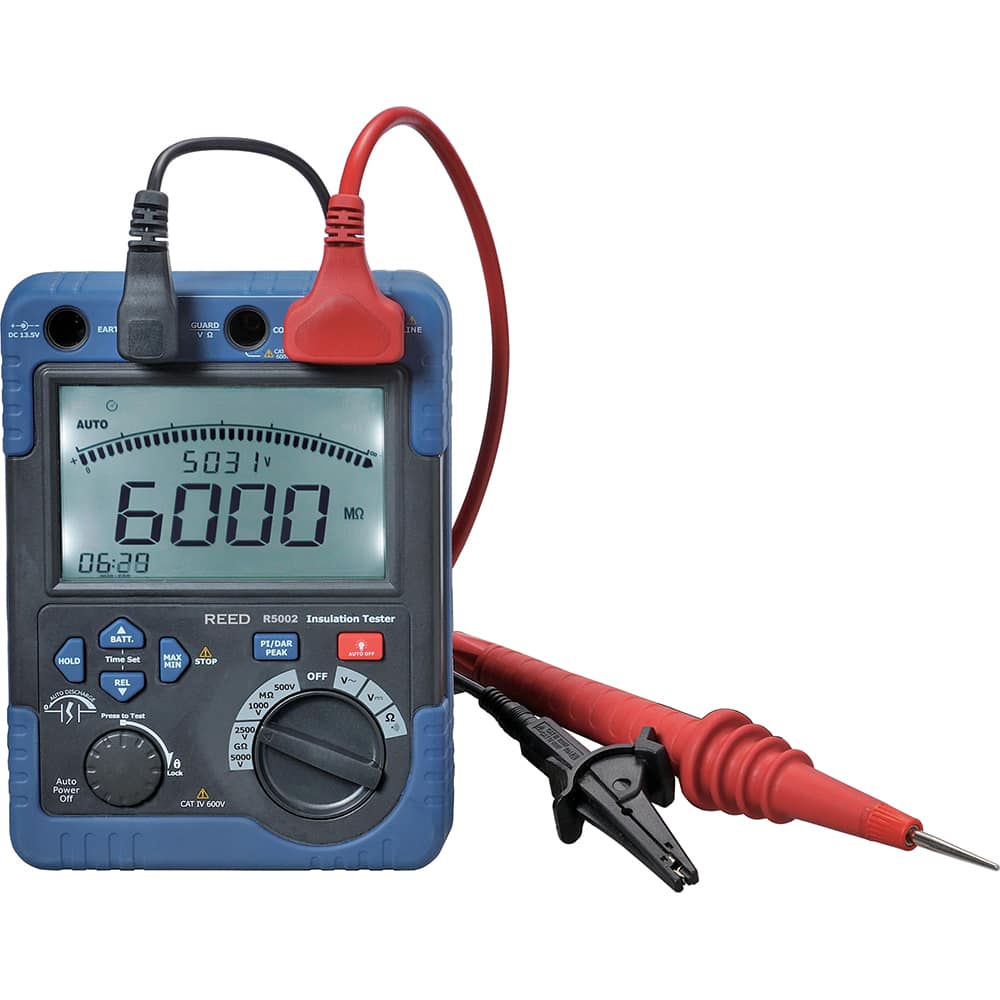 Electrical Insulation Resistance Testers & Megohmmeters, Display Type: Digital LCD , Power Supply: C Batteries , Resistance Capacity (Megohm): 600  MPN:R5002