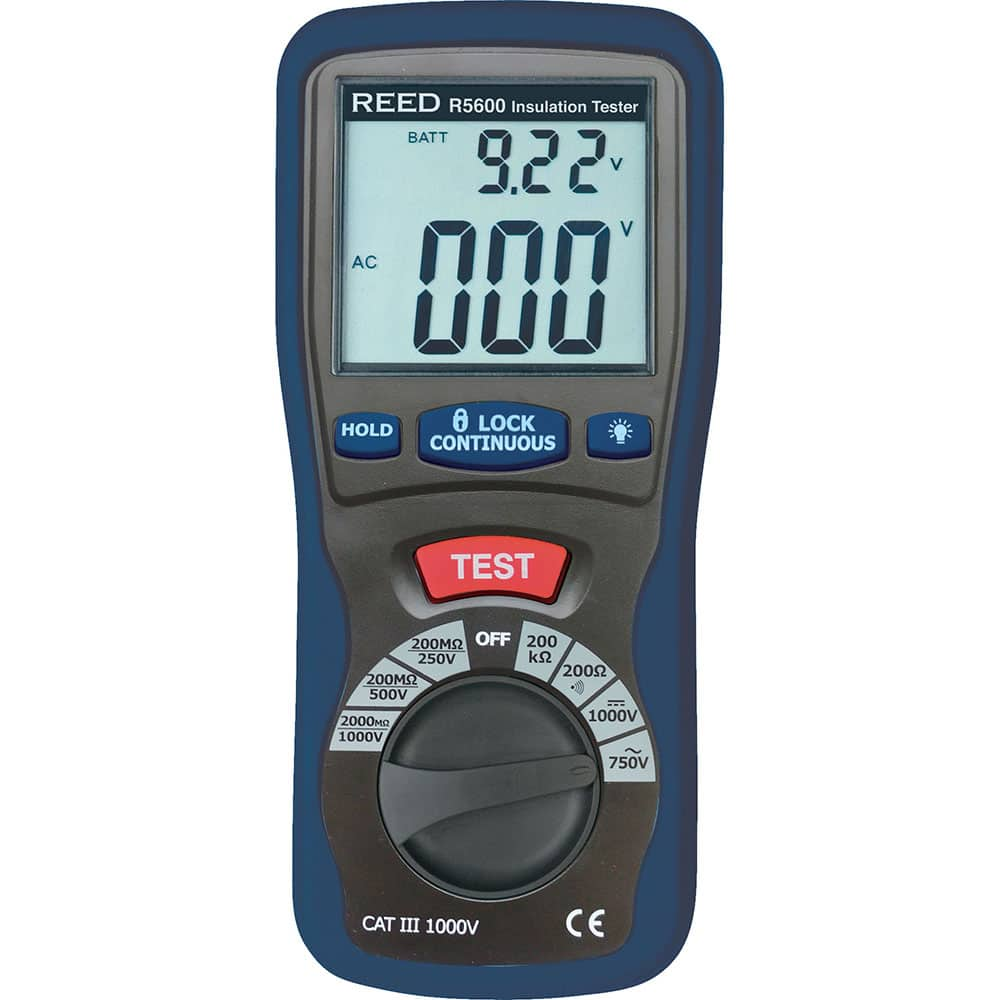 Electrical Insulation Resistance Testers & Megohmmeters, Display Type: Digital LCD , Power Supply: AA Batteries , Resistance Capacity (Megohm): 200k  MPN:R5600