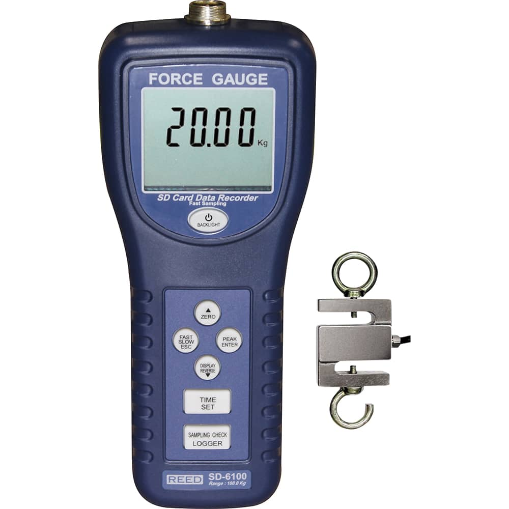 Digital Force Gage: 220.5 lb Capacity, 0.02 lb Resolution MPN:SD-6100