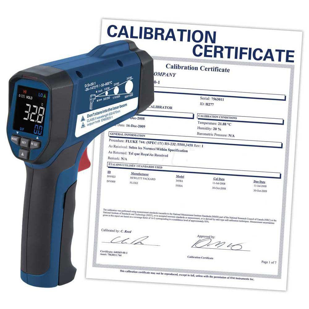 Infrared Thermometers, Display Type: EBTN , Accuracy: 13.60F , Compatible Surface Type: Concrete, Dark, Dull, Light , Battery Chemistry: Alkaline  MPN:R2320-NIST