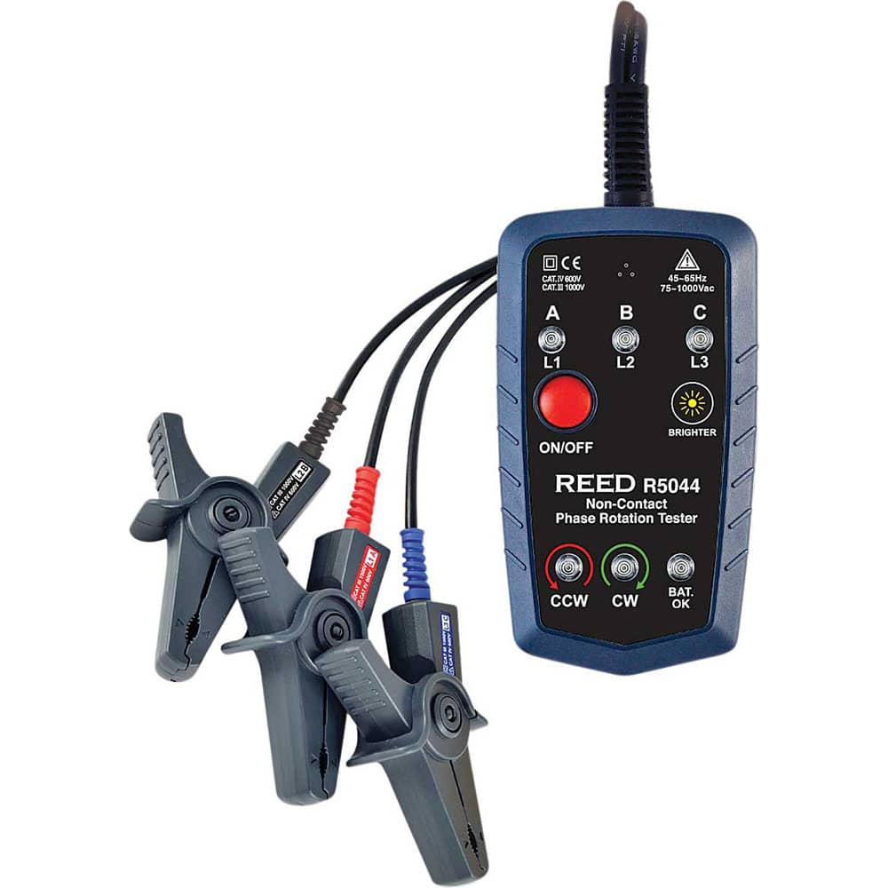 Phase Rotation Testers, Number of Phases: 3 , Maximum Voltage: 1000V AC , Minimum Voltage: 75 VAC , Maximum Frequency (Hz): 65 , Minimum Frequency (Hz): 45  MPN:R5044