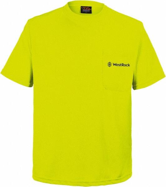 Work Shirt: High-Visibility, 2X-Large, Polyester, High-Visibility Lime, 1 Pocket MPN:100BLM2XWRBK01