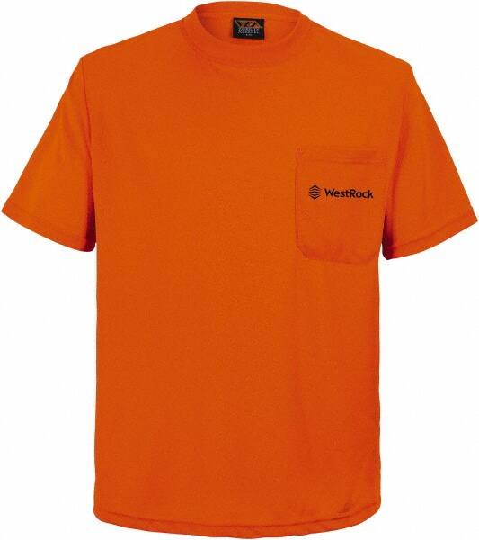Work Shirt: High-Visibility, 4X-Large, Polyester, High-Visibility Orange, 1 Pocket MPN:100BOR4XWRBK01