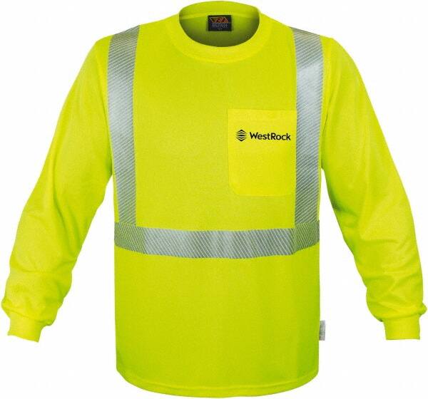 Work Shirt: High-Visibility, Medium, Polyester, High-Visibility Lime, 1 Pocket MPN:202CTLMMDWRBK01