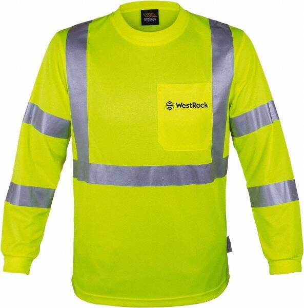 Work Shirt: High-Visibility, 5X-Large, Polyester, High-Visibility Lime, 1 Pocket MPN:204STLM5XWRBK01