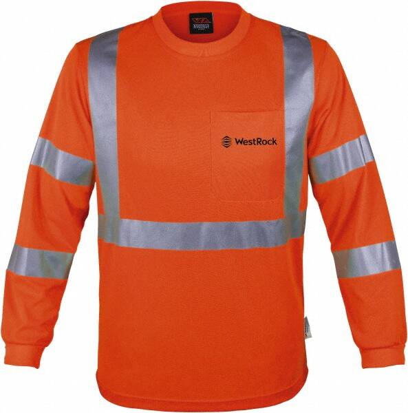Work Shirt: High-Visibility, 2X-Large, Polyester, High-Visibility Orange, 1 Pocket MPN:204STOR2XWRBK01