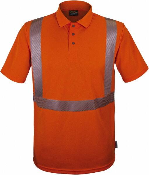 Work Shirt: High-Visibility, Large, Polyester, High-Visibility Orange MPN:302CTORLG