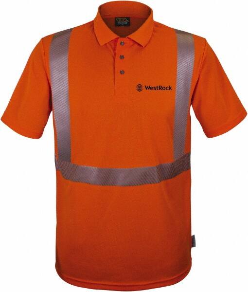 Work Shirt: High-Visibility, Large, Polyester, High-Visibility Orange MPN:302CTORLGWRBK01