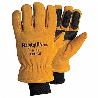 Leather Gloves Gold L PR MPN:0419RGLDLAR