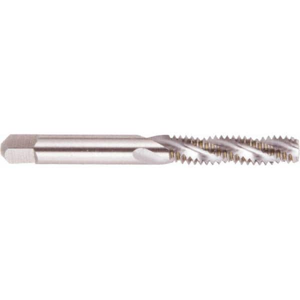 Spiral Flute Tap: #6-40, UNF, 2 Flute, Bottoming, 2B Class of Fit, High Speed Steel, Bright/Uncoated MPN:008168AS