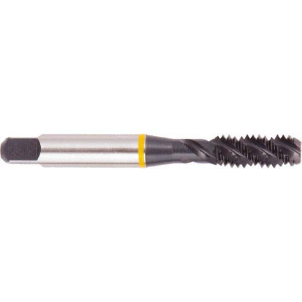 Spiral Flute Tap: M12 x 1.25, Metric Fine, 3 Flute, Bottoming, High Speed Steel, Oxide Finish MPN:030100TC