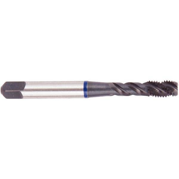 Spiral Flute Tap: 1/4-20, UNC, 3 Flute, Bottoming, 3B Class of Fit, Vanadium High Speed Steel, Oxide Finish MPN:030263TC