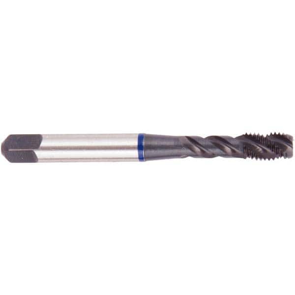 Spiral Flute Tap: M8 x 1.25, Metric Coarse, 3 Flute, Bottoming, 6H Class of Fit, Vanadium High Speed Steel, Oxide Finish MPN:030296TC