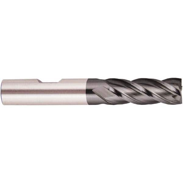 Square End Mill: 1/4'' Dia, 5/8'' LOC, 3/8'' Shank Dia, 2-7/16'' OAL, 4 Flutes, High Speed Steel MPN:050956AM88