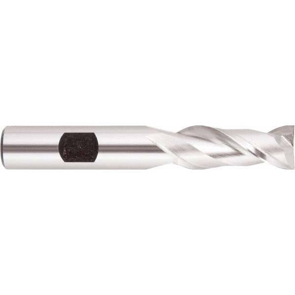 Square End Mill: 1/8'' Dia, 3/8'' LOC, 3/8'' Shank Dia, 2-5/16'' OAL, 2 Flutes, High Speed Steel MPN:051638AM