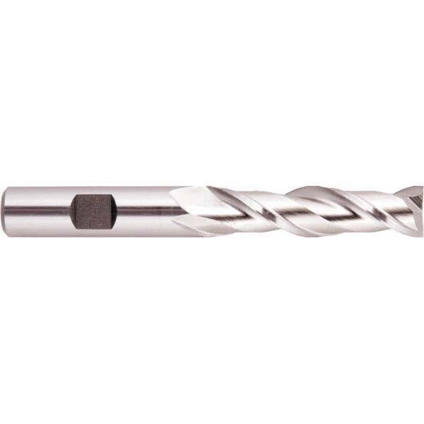Square End Mill: 5/16'' Dia, 1-3/8'' LOC, 3/8'' Shank Dia, 3-1/8'' OAL, 2 Flutes, High Speed Steel MPN:051693AM