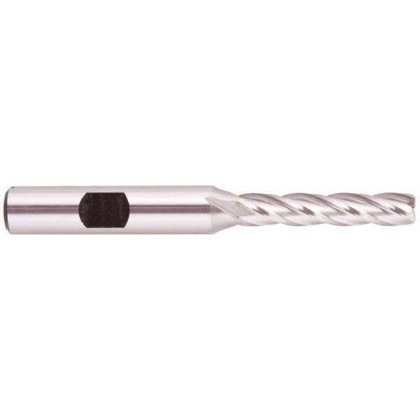 Square End Mill: 1/4'' Dia, 1-1/4'' LOC, 3/8'' Shank Dia, 3-1/16'' OAL, 4 Flutes, Cobalt MPN:051899JM