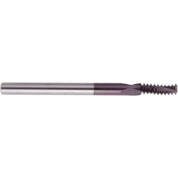 Helical Flute Thread Mill: 1/4-20, Internal & External, 3 Flute, 0.187