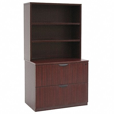 Hutch w/ Lateral File Legacy Mahogany MPN:LPLFH3665MH